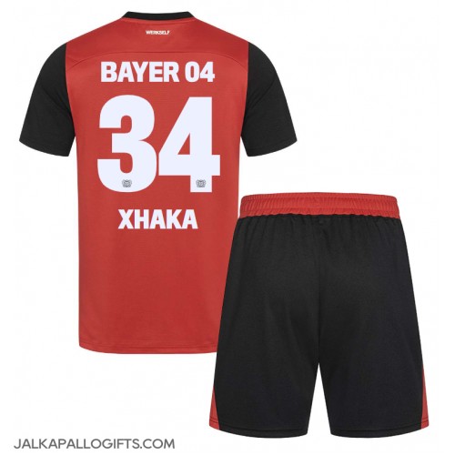 Bayer Leverkusen Granit Xhaka #34 Koti Peliasu Lasten 2024-25 Lyhythihainen (+ Lyhyet housut)